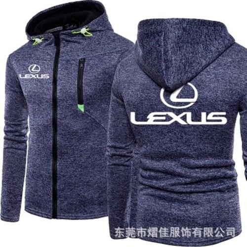 2021 New Spring Autumn Fashion Lexus Logo Hoodie Men Casual Zipper Hooded Jacket K