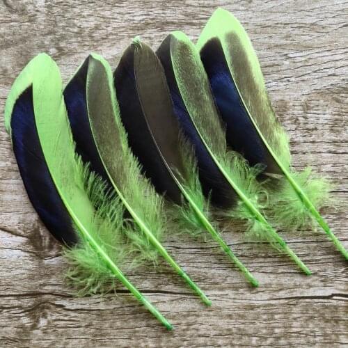 Wholesale 20pcs Beautiful 10-15 cm/4-6 inches Fruit Green Natural Duck Feathers DIY Jewelry Clothing Hat Decoration Accessories