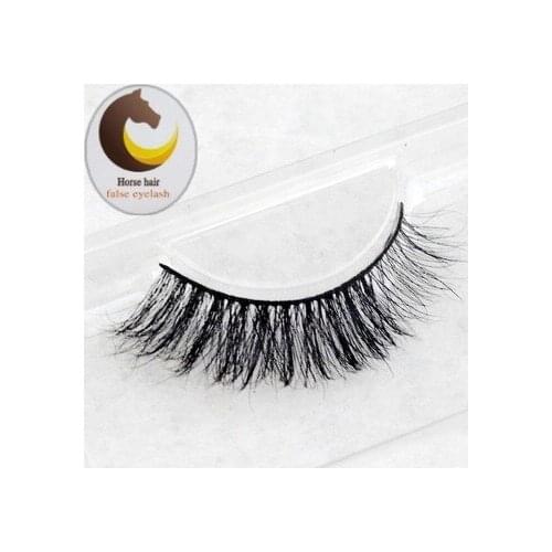 Wholesale 2016 New stlye Black 100% Real Horse Hair Thick Long High quality Fake Eye Lashes Natural False Eyelashes Makeup Tools