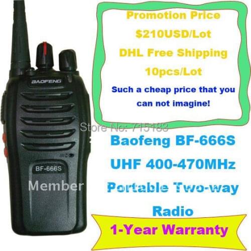 BAOFENG BF-666S UHF:400-470MHz Professional Portable two way radio Baofeng BF 666S Walkie-Talkie