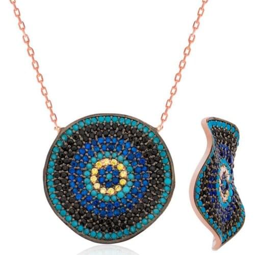 Silver Evil Eye Women Necklace