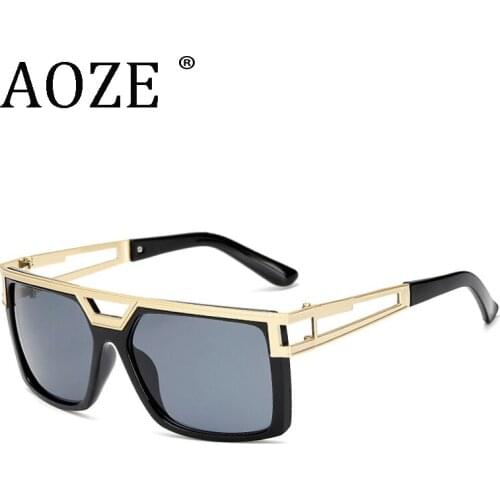 Fashion Brand designer Large frame sunglasses men Vintage women sun glasses Retro Gradient Square Eyewear male UV400