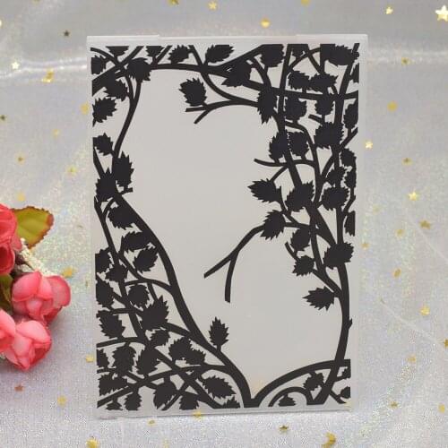 Branches Leaves Pattern 3D Embossing Folders for DIY Scrapbooking Paper Card Making Plastic Embossing Template Stencil