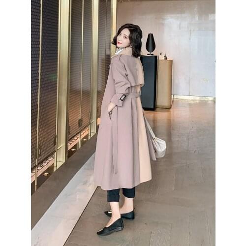 Windbreaker 2021 New Medium and Long Spring Clothes Korean Style Fashionable Small Height Over Knee Atmosphere Fashion Coat