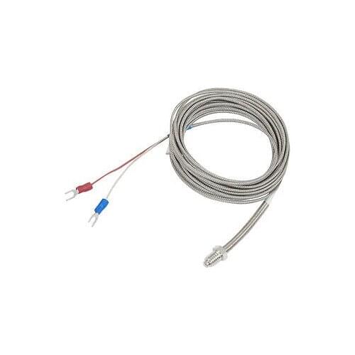 0-500C Fork Terminal 8mm Screw Threaded Thermocouple K Type 5 Meters