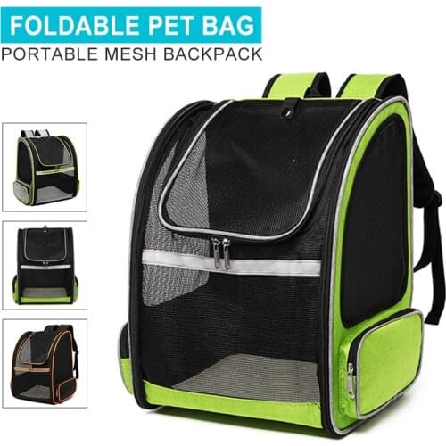 Outdoor Travel Pet Backpack Portable Foldab Breathable All Sides Mesh Dogs Carrier Bag Decompressio Shock Resistant Pet Supplies