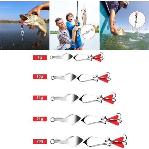 7g /10g /14g /21g/ 28g Rotating Spinner Fishing Lure Metal Spoon Hard Baits for Trout Pike Pesca Peche Treble Hook Tackle