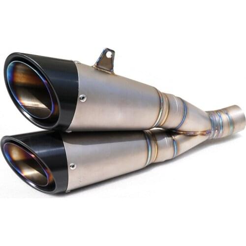 For Ducati Diavel 1200 Slip On Titanium Motorcycle Exhaust System Muffler Pipe Escape Moto Mid Link Tube with Dual Tailpipes