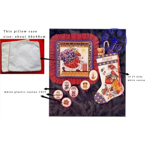 Top Quality Hot Sell Counted Cross Stitch Kit Believe Stocking Pillow Charms Pendant Christmas dim 00201
