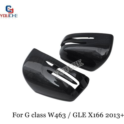 W463 Mirror Cover Side Door Mirror Caps Carbon Fiber For Mercedes G Class W463 / GLE X166 2013