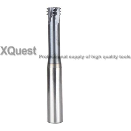 XQuest Solid Carbide Thread Milling Cutter M1 M1.2 M1.4 M1.6 M2 M2.5 M3 3 Flute Pitch spiral Thread Mills Cutters M4 M5 M6 M8