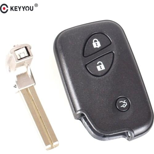KEYYOU Replacement Shell 3 Buttons Smart Remote Key Fob Case For Lexus IS250 ES350 GS350 LS460 GS With Small Key Blade
