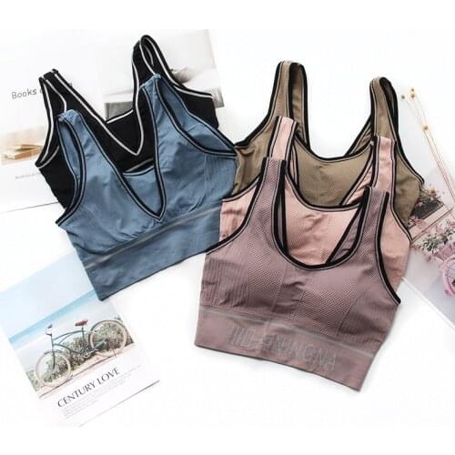 Womens Cotton Bra Tube Top Bra Sexy Letter Top Womens Sports Bra Fashion Tank Up Girls Solid Color Underwear Female Lingerie