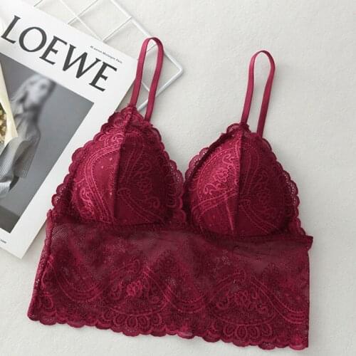 Women Push Up Bra Lace Camis Wireless Seamless Padded Bras Embroidered Tube Top Dropshipping