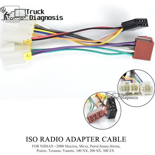 12-019 ISO Standard Power Adapter Wiring Harness Specific for Nissan Maxima Micra Patrol Sunny Serena Prairie Connector
