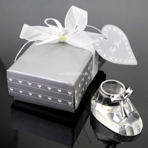 20pcs Unique Crystal Baby Shoe with Gift Box Wedding Favors and Gifts Baby Shower Girl Boy Party Souvenir and Gifts
