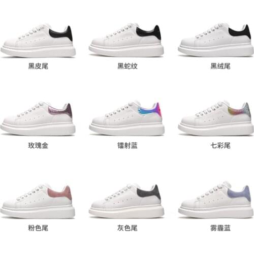2021 Women new Leather Fashion White shoes