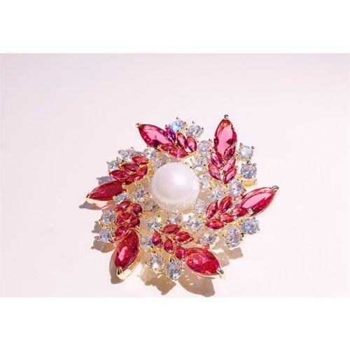 2021 Luxury Rhinestone Garland Brooch Pin Dress Sash Pins Bridal Wedding Bouquet Flower Brooches Jewelry Gift Broches Mujer