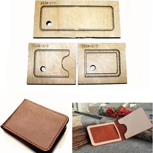 3pcs/set Japan Steel Blade mould DIY leather card holder set hand punch tool knife mould wooden die Leathercraft Tool set