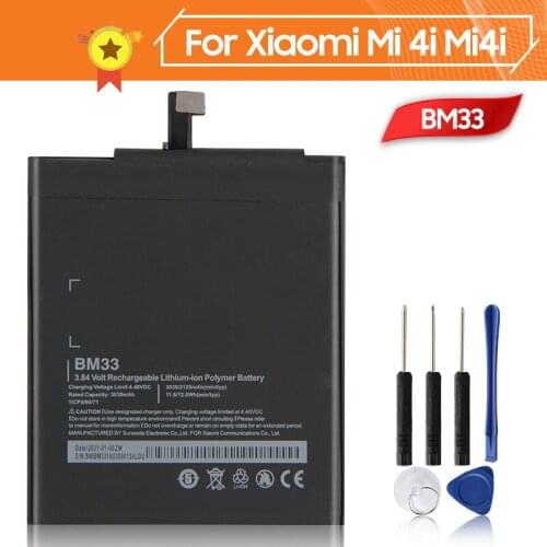 Xiao Mi Xiaomi BM33 Phone Battery For Xiao mi 4i Mi4i 3120mAh BM33 Original Replacement Battery + Tool