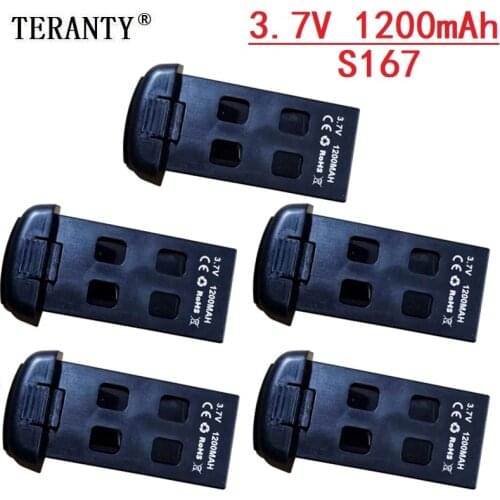 1/2/3/5Pcs 3.7V 1200mAh Lipo Battery and USB charger For S167 RC Drone Spare Parts for S167 RC Drone Rechargeable Battery