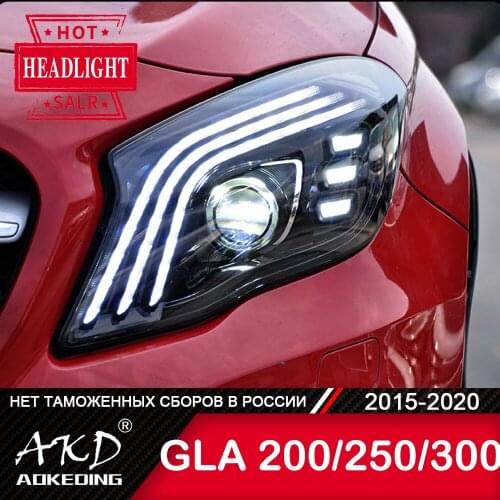 For Car Benz GLA200 Head Lamp 2016-2020 Car Accessory Fog Light Day Running Light DRL H7 LED Bi Xenon Bulb GLA260 300 Headlights