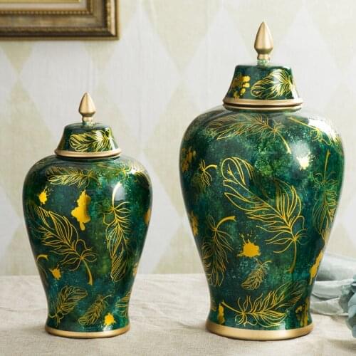 Jingdezhen ginger jar fine porcelain ceramic pot cover storage jar to collection ceramic temple jar