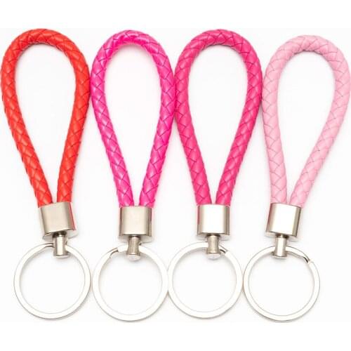 1pcs PU leather braided rope keychain bag pendant diy jewelry accessories keychain car keychain men and women keychain