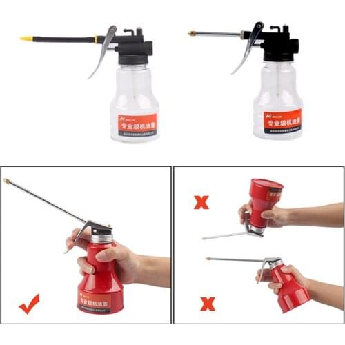 Oil Can Bottle Oiler Lubrication Oil Metal Plastic Machine Oil Pot Extended hose High Pressure Pump Grease Gun Car Injector Tool