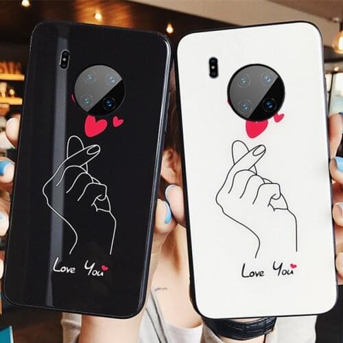 For VIVO NEX 3 Z5 Z5X Z1 Pro Case Love you Pattern Hard Tempered glass soft Silicone Cover For vivo NEX 3 s U3 U3X phone funda