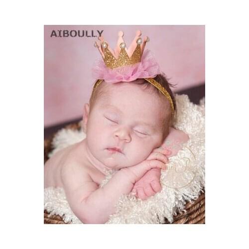 Baby Photoprops Crown Hair Headband Dress Cosplay Chiffon Kid Birthday Party Baby Shower Decoration