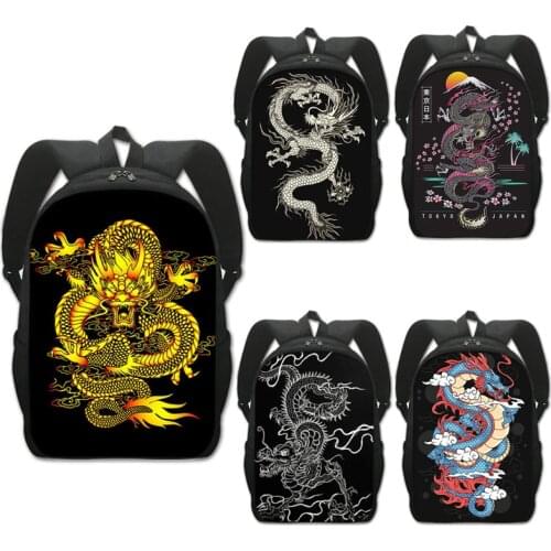 Gothic Asian Dragon Backpack Women Harajuku Rucksack Children School Bags for Teenager Boys Girls Punk School Backpack Bookbag