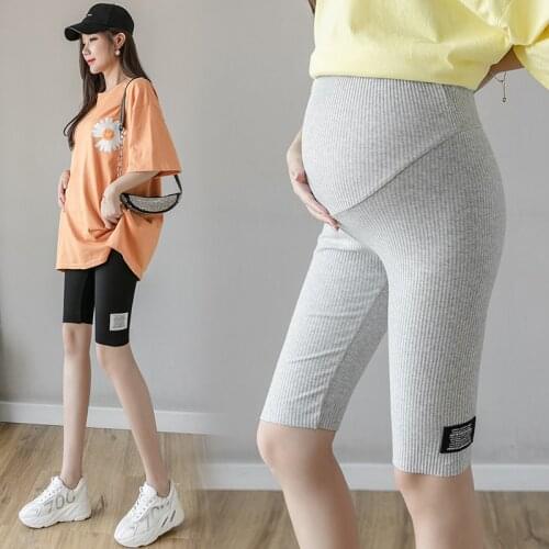 Summer Maternity Half Legging High Waist Belly Skinny Pencil Legging for Pregnant Women Hot Sport Pregnancy Short Legging