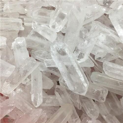 Natural White Crystal Pointed Hexagonal Prism Ornament Original Stone Column