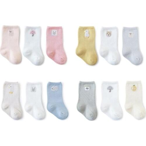 3 pairs/lot 0-5 Years Baby Socks Girls socks Comfort Cotton Newborn Socks Kids Anti-slip Boat Socks Boy Baby Clothes Accessories