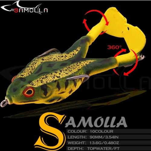 New Top Water Soft Lure Frog Lures Weights 9cm13.6g Topwater Lure Bait Black Fish Bass Fishing Tackle Lure Articulos De Pesca