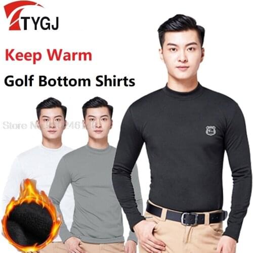 Golf Clothing Men Top Tshirt Long Sleeve Warm Winter Shirts For Male Bottoming Ropa De Golf Table Tennis Shirt Fleece Velvet