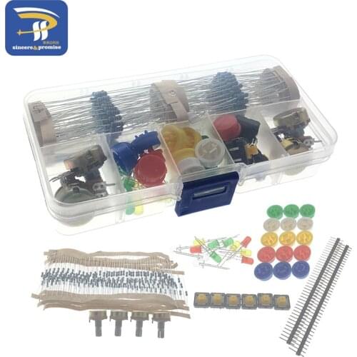 Generic parts package Handy Portable Resistor Kit for Arduino Starter DIY Kit UNO R3 LED potentiometer tact switch pin header