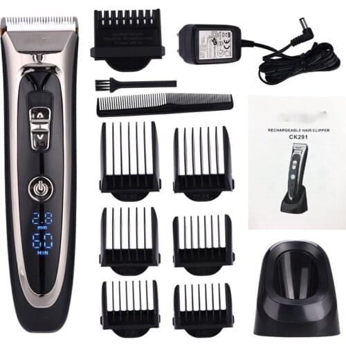 Professional Barber Electric Hair Trimmer LED Display Men Clipper Titanium Ceramic Blade Hair Cutting Machine Hair Cutter