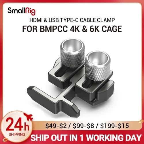SmallRig Compatible & USB Type-C Cable Clamp for BMPCC 4K & 6K Cage (Dark Olive) 2768