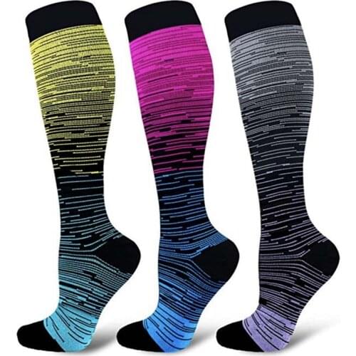 Unisex Leg Support Stretch Compression Socks Knee High/Long Gradient Socks Outdoor Sport Long Socks 2 Size