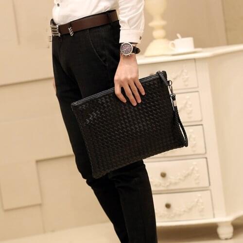 Clutches Universal fashion handbags hand-woven men women Coin Purse envelopes clutch bag Messenger bags A4 file package ipad bag