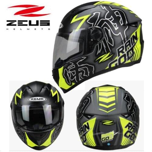 2019 New safety protection cap ZEUS locomotive Full Cover Motorcycle Helmet ABS Full Face Motorbike Helmets with PC lens visor
