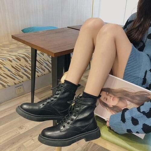 New Fad boots female handsome motorcycle boots casual wild snow boots autumn and winter short boots for women ankle boots