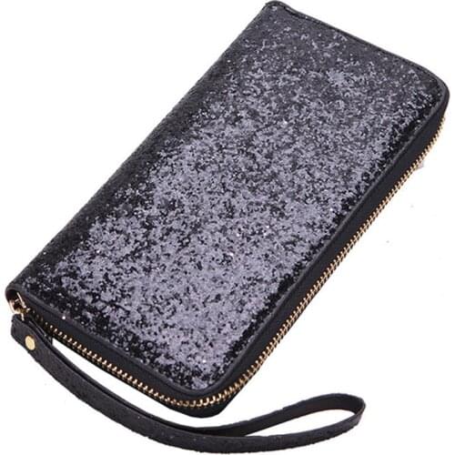 PU Leather Womens Wallets Fallow Long Ladies Double Zipper Wallet Clutch Bag Design Red Purse Crocodile Purses