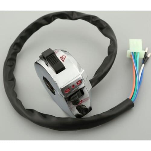 1PC Aluminum Motorcycle Switch Light Turn Signal Horn Chrome Left For Honda Yamaha Suzuki Kawasaki KTM ATV 7/8" 22mm Handlebar