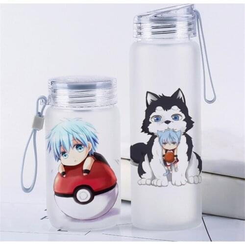 1 pcs New Anime Cartoon Kuroko No Basketball Portable Glass Water Bottle Travel Cup Cosplay Prop for Boy Girl 360ML / 500ML