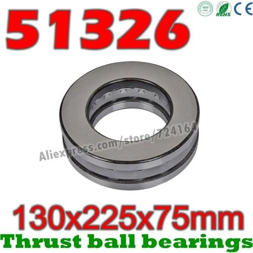 130x225x75 mm Thrust Ball Bearings 51326 Axial 51326M 8326 8326H Plane 130*225*75 High quality Steel or brass cage Wholesale