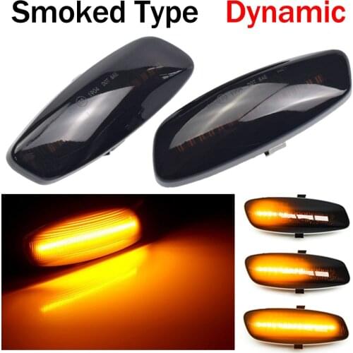 2pcs For Peugeot 308 3008 5008 RCZ Citroen C4 C3 DS3 C4 DS4 C5 LED Dynamic Turn Signal Side Marker Light Sequential Blinker