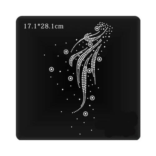 2pcs/lot Flowers appliques design stone hot fix rhinestone motif iron on crystal transfer patches for shirt